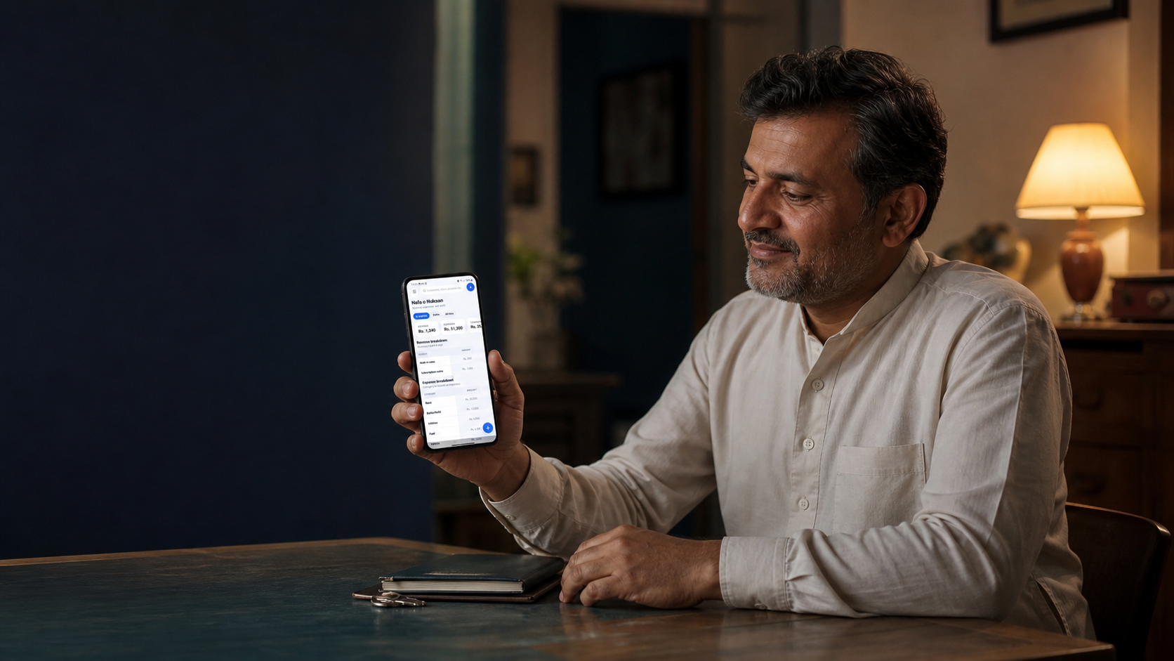 An owner reading the profit and loss view for the month
